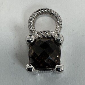 Women’s Judith Ripka Elegant 925 Sterling Silver and Smoky Quartz Pendant/Charm